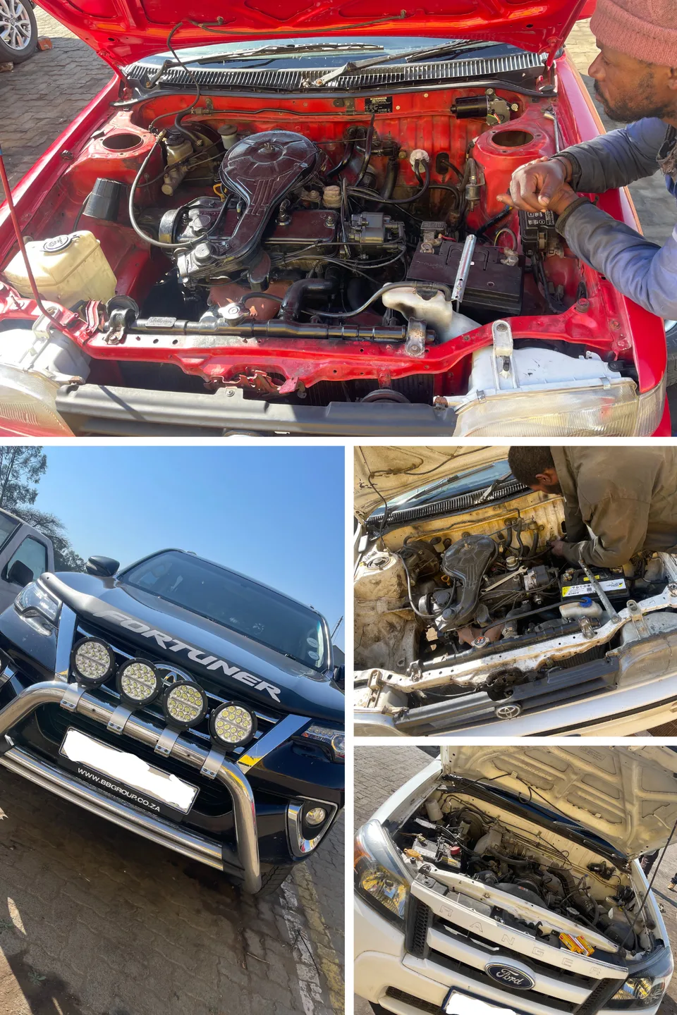 Vehicles and engine work at the premises