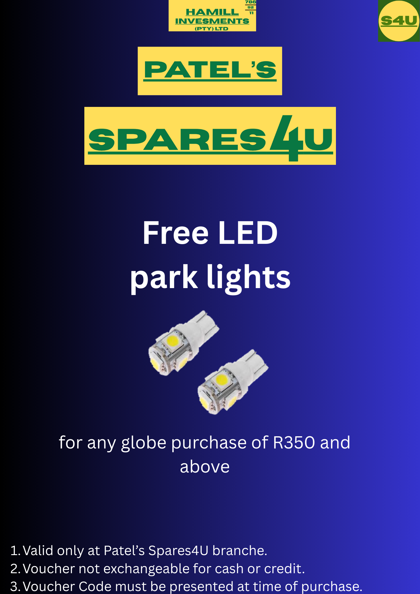 Free LED park lights — NRS exclusive at Spares4U